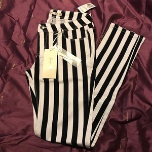 New With Tags Black White Stripe Jeans Size 11